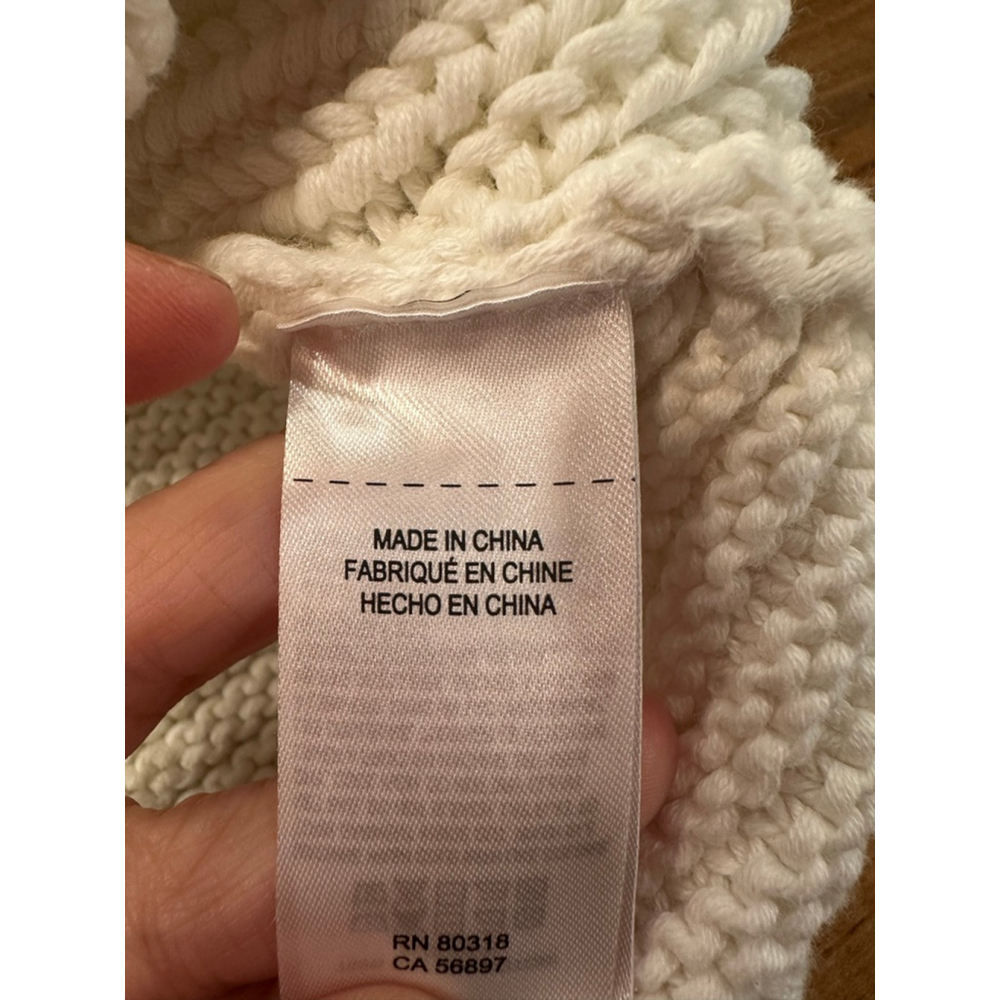 Lucky Brand White Mock Neck Knit Sweater Large - Picture 5 of 8